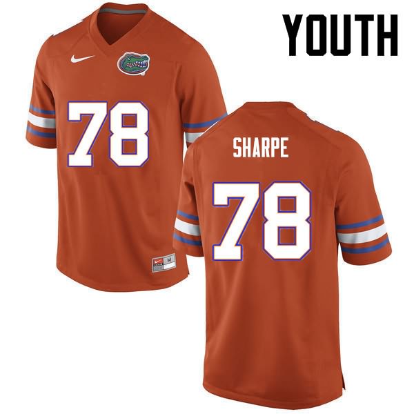 NCAA Florida Gators David Sharpe Youth #78 Nike Orange Stitched Authentic College Football Jersey NVA5264KE